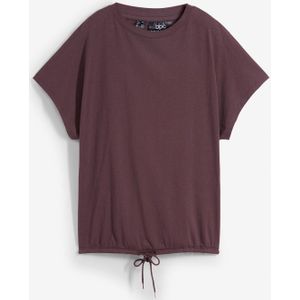 Shirt in een katoen-viscosemix met strikkoordje aan de zoom