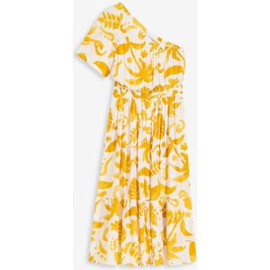 One shoulder jurk van gestructureerde viscose