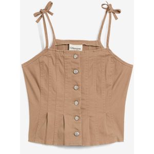 Top met spaghettibandjes in een elastische katoenmix