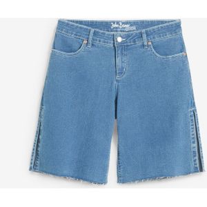 Wide leg jeans bermuda, mid waist