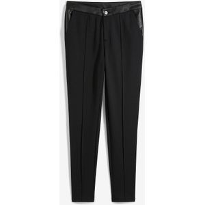 Legging van stevige jersey met imitatieleren details