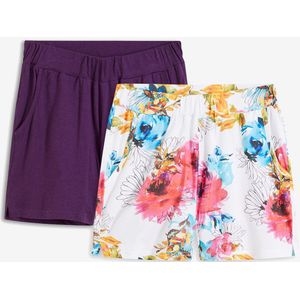 Short met steekzakken en viscose (set van 2)