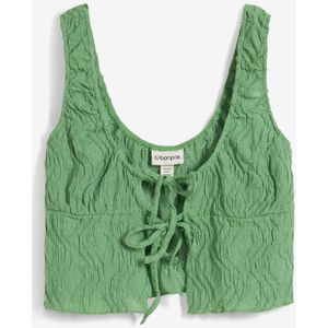 Top met veterdetail in gestructureerde look