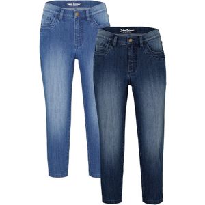Slim fit mid waist 3/4 jeans (set van 2)