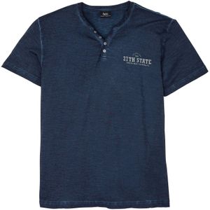 Henley shirt in washed out look, korte mouw