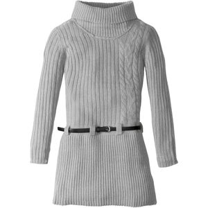 Gebreide jurk met ceintuur (2-dlg. set)