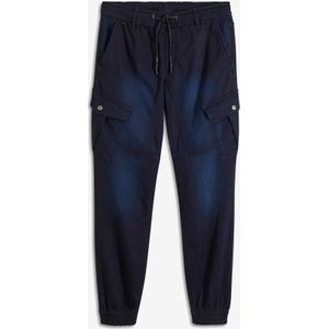 Regular fit jogging jeans met cargozakken, straight