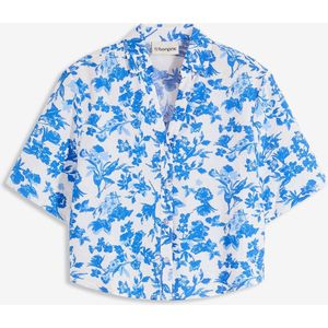 Blouse met korte mouwen van soepele viscose