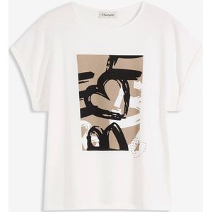 Shirt met viscose en glanzende steentjes