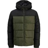 JJ Rebel - Tussenjas - Olijfgroen/Zwart - Gewatteerde Jas