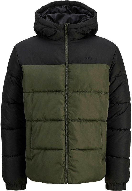 JJ Rebel - Tussenjas - Olijfgroen/Zwart - Gewatteerde Jas