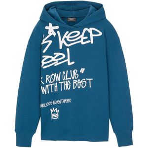 Oversized hoodie van katoen met graffiti print