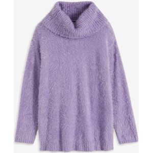 Oversized fluffy trui met een col