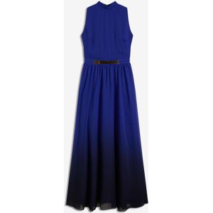 Chiffon jurk met kraag en inzet in de taille