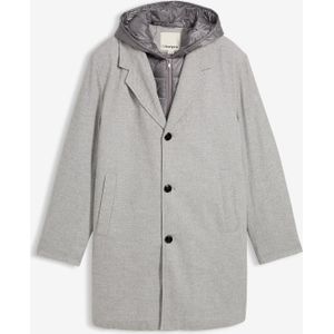 Lange 2-in-1 blazerjas met uitneembare capuchon