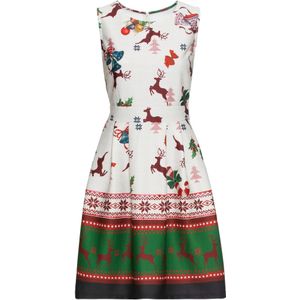Kokerjurk van stevig scuba met kerstprint