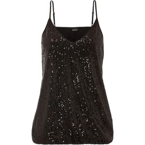 Top - Zacht - Spaghetti Bandjes - Pailletten - Viscosemix