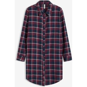 Flanellen nachthemd met knoopsluiting