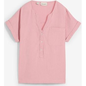 Mousseline blouse met knoopsluiting en zak