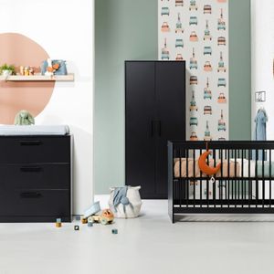 Europe Baby Nova Babykamer Zwart | Bed 60 x 120 cm + Commode
