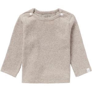 Noppies Baby Gemêleerde Ribgebreide Longsleeve Natal met Biologisch Katoen Beige Melange