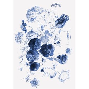 KEK AMSTERDAM Behang - Royal Blue Flowers I - 4 Banen