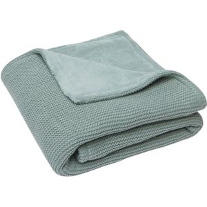 Jollein Basic Knit Ledikantdeken 100 x 150 cm Forest Green / Fleece