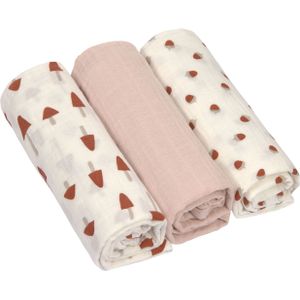 Laessig Little Forest Swaddle Powder Pink 3 Stuks