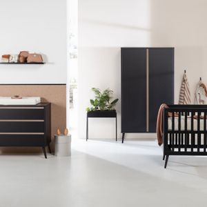 Europe Baby Sterre Babykamer Zwart / Oak | Bed 70 x 140 cm + Commode