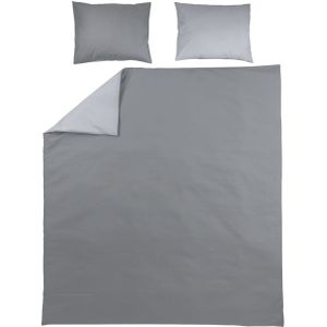 Meyco Uni Dekbedovertrek Grey / Light Grey 200 x 200 / 220 cm