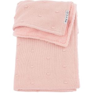 Meyco Mini Knots Fleece Wiegdeken 75 x 100 cm Soft Pink