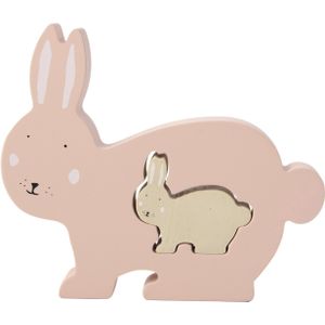 Houten Babypuzzel - Mrs. Rabbit (2 stukjes)
