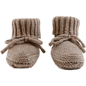 Lodger - Wollen slofjes - Bruin - Comfortabel & warm voor kleine voetjes - 0-6 M