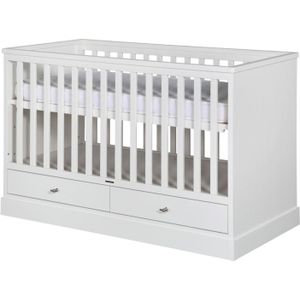 Kidsmill Newport Babybed Wit - T-Knop RVS 60 x 120 cm