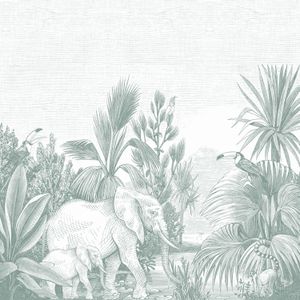 Estahome Jungle Motief Fotobehang  - 3 x 2,79 m - Groen