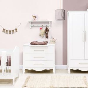 Bopita Elena Babykamer Wit | Commode + Kast 3-Deurs