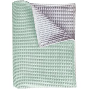 BINK Bedding ledikantdeken Pique (Wafel) dubbelzijdig mint/wit 100 x 150 cm