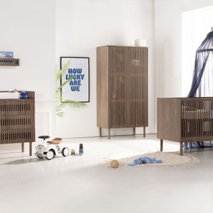 Kidsmill Dai Babykamer Walnoot |  Commode + Kast 2-Deurs