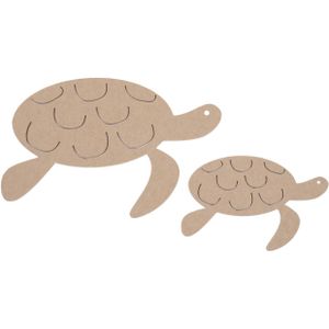 Kidsdepot Schildpad Jonathan Set van 2 - Wanddecoratie - Camel