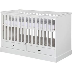 Kidsmill Newport Babybed Wit - T-Knop Zwart 60 x 120 cm