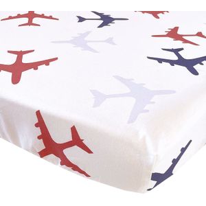 BINK Bedding Hoeslaken Planes Blauw Ledikant 60 x 120 cm