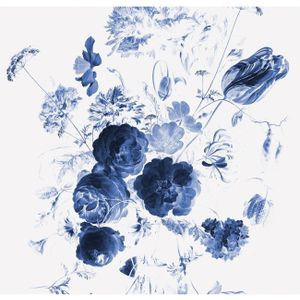 KEK AMSTERDAM Behang - Royal Blue Flowers I - 6 Banen