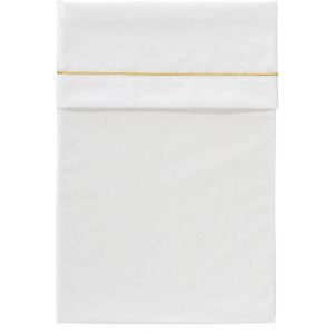 Cottonbaby Ledikantlaken - wit met goudbiesje - katoen - 120x150 cm