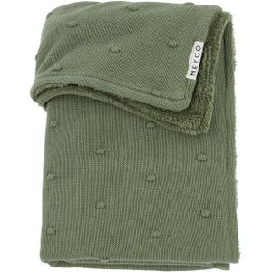 Meyco Mini Knots Fleece Ledikantdeken 100 x 150 cm Forest Green