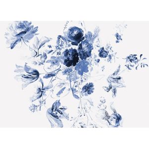 KEK AMSTERDAM Behang - Royal Blue Flowers III - 8 Banen