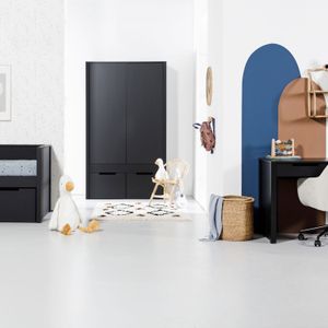 Europe Baby Ralph Kinderkamer Zwart | Bed 90 x 200 cm + Bureau + Kast 2-Deurs