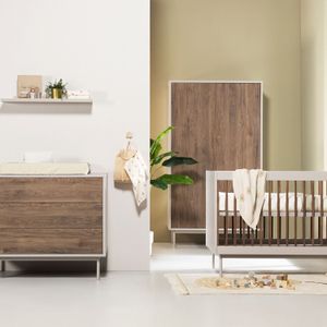 Europe Baby Japandi Babykamer | Bed 60 x 120 cm + Commode + Kast