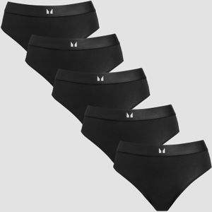 MP Women's Mid Rise Bikini Brief (5 Pack) - Black - XS