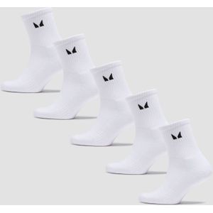 MP Unisex Crew Socks (5 Pack) - White - UK 2-5