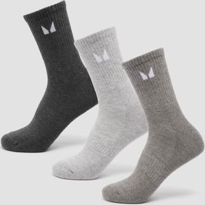 MP Unisex Crew Socks (3 Pack) - Grey - UK 2-5